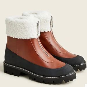 J. Crew Gwen lug-sole front-zip boots 8.5
